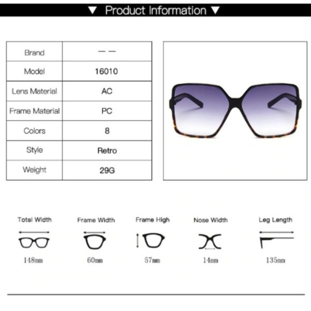 💎✨ Oversized Squared Sunglasses - Picture 10 of 10